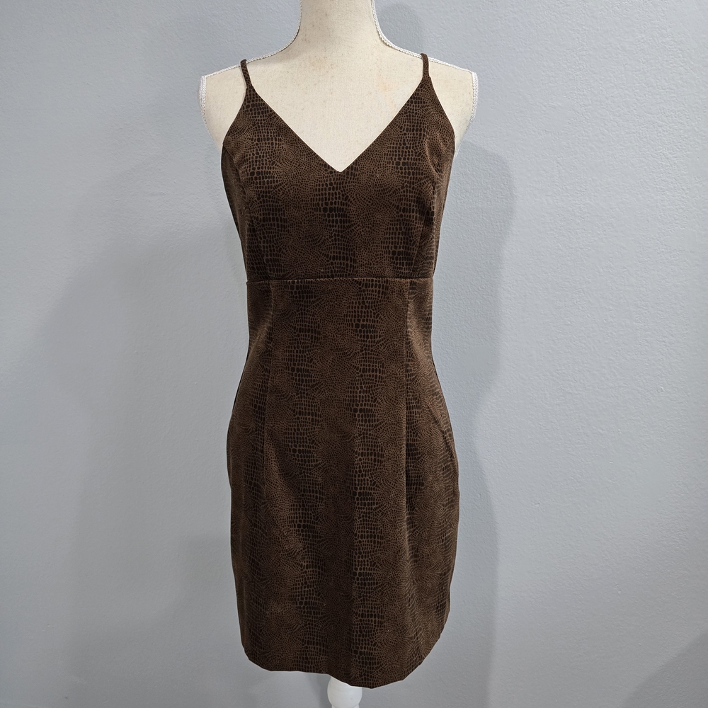 Be Smart Brown Textured Mini Dress